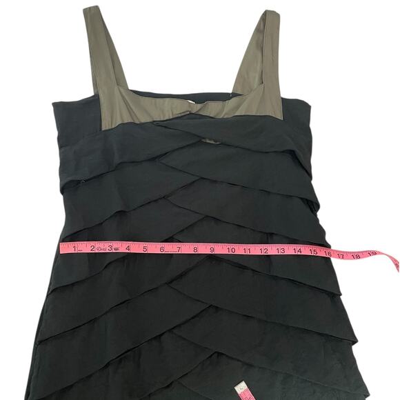 Skunkfunk Osane Tiered Sheath Dress Black Green Size 4 Avant-Garde Retro Indie - Picture 7 of 11